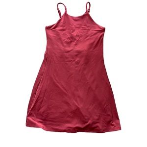 Girlfriend Collective coral red exercise dress float